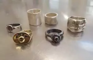 finished rings from wax ring workshop